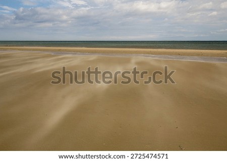 A gust of wind blowing over the beach