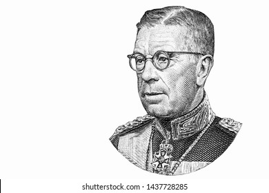 Gustaf VI Adolf Of Sweden, Portrait From Sweden 5 Kronor 1963 Banknotes.