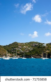 Gustavia Harbor On St. Barts Is Home To May Yachts.