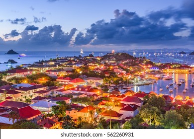 Gustavia, Saint Barthelemy Skyline In The Caribbean.