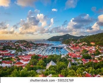 Gustavia, Saint Barthelemy Skyline On The Caribbean. 