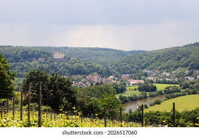 The Guttenberg Castle In The Neckar Valley, Baden-Württemberg, Germany, Europe.