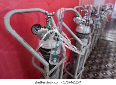 Guwahati, Assam, India. 2 July 2020. Oxygen Tank In A Covid Hosptal During COVID19 Lockdown.