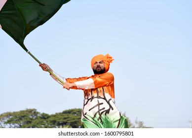 Guwahati, Assam, India. 28 December 2019. Supporters Of India's Main Opposition Congress Party During A Protest Rally Against A New Citizenship Law, In Guwahati.