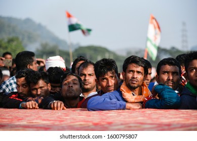 Guwahati, Assam, India. 28 December 2019. Supporters Of India's Main Opposition Congress Party During A Protest Rally Against A New Citizenship Law, In Guwahati.