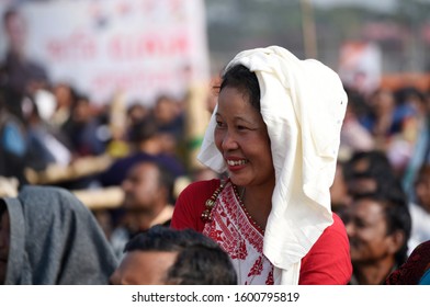 Guwahati, Assam, India. 28 December 2019. Supporters Of India's Main Opposition Congress Party During A Protest Rally Against A New Citizenship Law, In Guwahati.