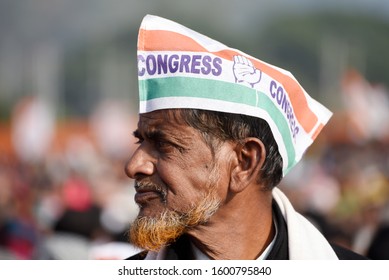 Guwahati, Assam, India. 28 December 2019. Supporters Of India's Main Opposition Congress Party During A Protest Rally Against A New Citizenship Law, In Guwahati.