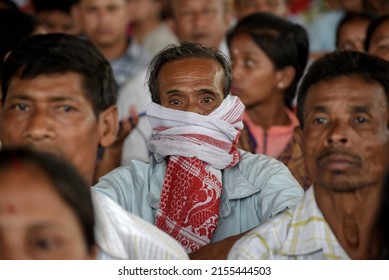 Guwahati, India. 10 May 2022. Supporters Of Bharatiya Janata Party (BJP) Attend In A Public Rally As Chief Minister Himanta Biswa Sarma Led Assam Government Complete Its First Year, In Guwahati