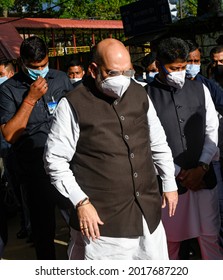 GUWAHATI,ASSAM,INDIA-25 JULY 2021: Union Home Minister Amit Shah Arrive Kamakhya Temple To Offer Prayer In Guwahati.