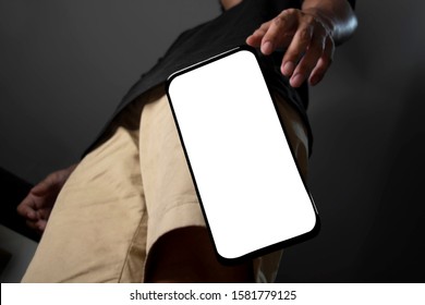 A Guy Drop His Phone Heard Bad News And Have A Shock. White Screen Phone 