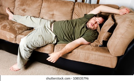 Lazy Guy On Couch Images, Stock Photos 
