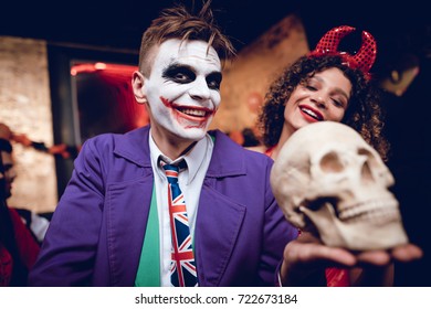 Guy Joker Costume Girl Demon Costume Stock Photo Edit Now