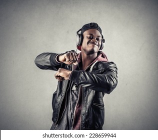 Guy Listening To Music And Dancing 