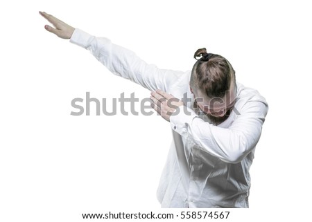 Guy making DAB dance