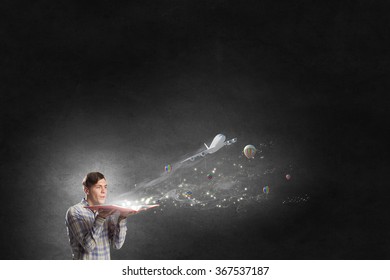 Guy with opened book