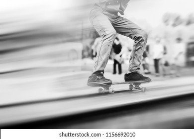 The Guy Is Riding Skateboard. Background. Poster