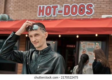 Guy Scratching His Head, Street Food, Stall