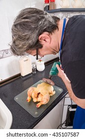 Guy Trying To Chop A Chicken With A  Grinder Disk On His DIY Drill