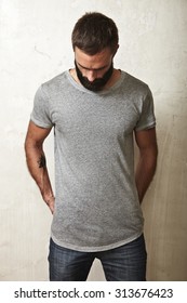 Guy Wearing Blank T-shirt