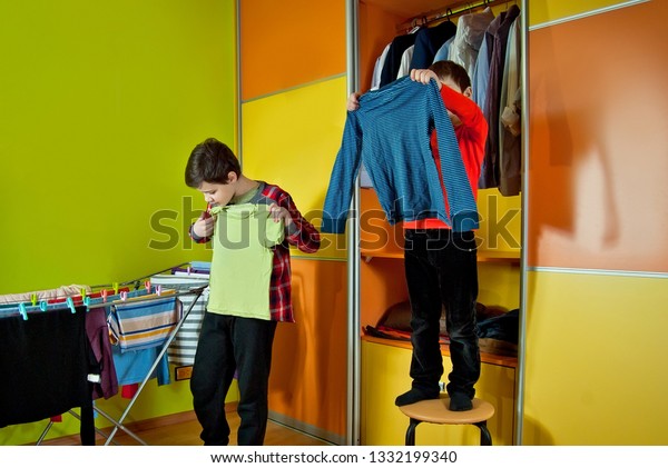 Guys Cleaned Room Children Make Things Stock Photo Edit Now