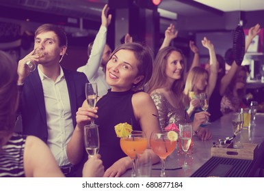 Young Woman Drinking Cocktails Colleague Corporate Stock Photo (Edit ...