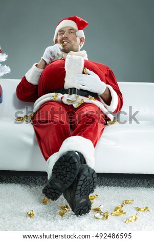 Guzzling Santa