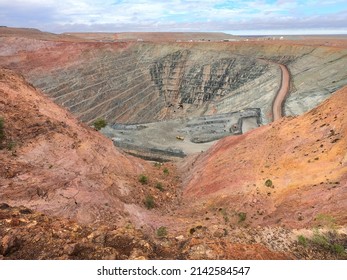 GWALIA,WA - MAR 26 2022:Aerial View Of Gwalia Underground Mine.At Over 1,700 Metres Below Surface,it's The Deepest Underground Trucking Mine In Australia And Has Been Operating For More Than 100 Years