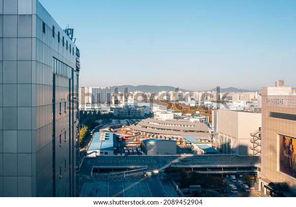 Gwangju, Korea - October 28, 2021 : View of\
U-Square Gwangju bus terminal and\
cityscape