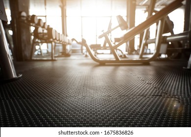 Gym Background With Fitness Sports Equipment