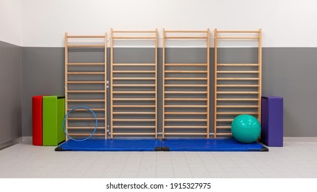 Gym Background. School Gym Apparatus Background