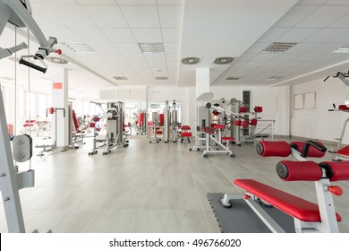Gym interior with equipment