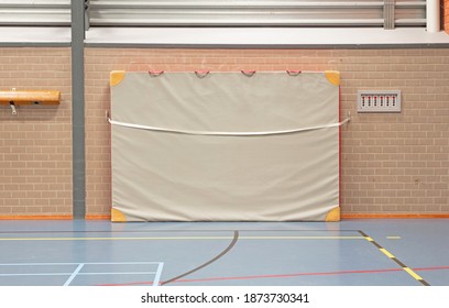 Gym Mat In The School Gym, Ready To Be Used