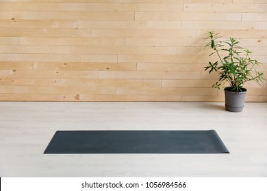 Gym With Yoga Mat On The Floor