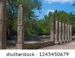 Gymnasion or Palaestra in the archaeological site of Olympia in Greece. 