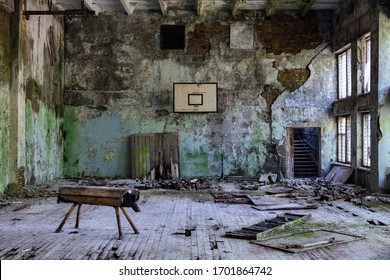 A gymnasium in Chernobyl, Pripyat, Ukraine (Former USSR). Photograph 2017.