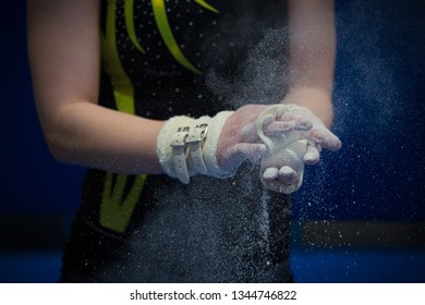 Gymnast Chalk Hands