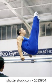 Gymnast Competing On Parallel Bars