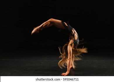 Gymnast Performing Handspring