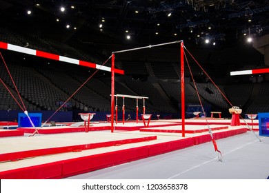 Gymnastic equipment in a gymnastic arena  - Powered by Shutterstock