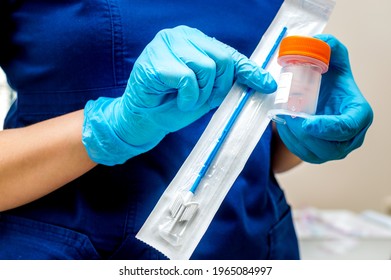 Gynecologist Holds A Brush For Sampling Liquid Cytology