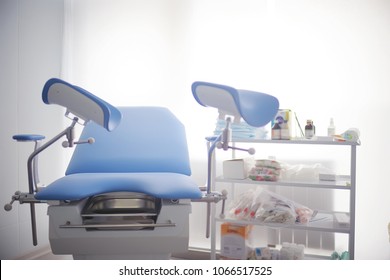 gynecology in the clinic / gynecology room, medical instruments, interior of the genicology clinic - Shutterstock ID 1066517525
