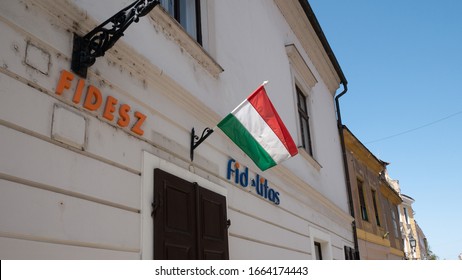 Gyor Hungary 06 30 2019 A Closed Fidesz And Fidelitas Office In Gyor