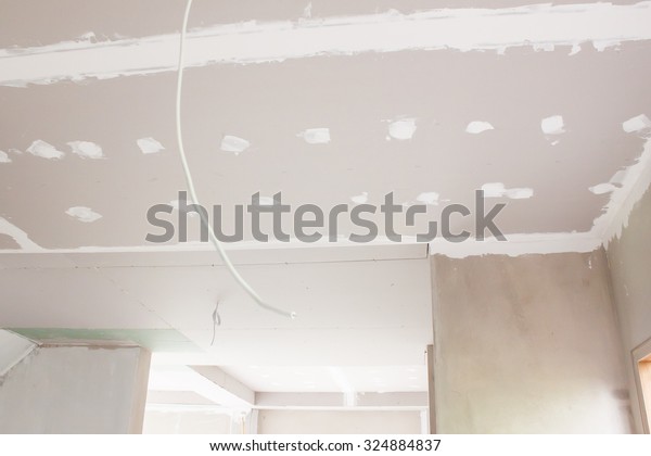 Gypsum Board Ceiling Building House Construction Stock Photo Edit