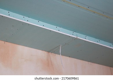 Gypsum Board Ceiling Of House,many Layered Levels Of A Plasterboard Ceiling