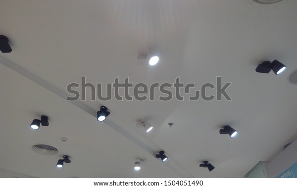 Gypsum False Ceiling Design Down Lights Stock Photo Edit Now