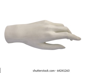 Gypsum Hand Isolated On A White Background.