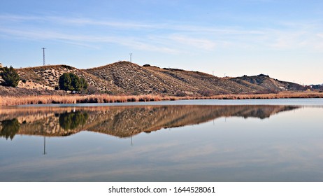 The Gypsum Hills And Their Reflection In The Sea Of ​​Ontígola