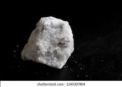 Gypsum(alabaster) Stone Isolate On Black Background
