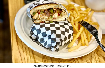 Gyro Pita Sandwich Steak Lamb Meat With French Fries Shawerma Platter