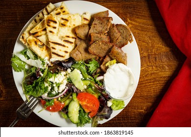 Gyro Platter With Grilled Pita And Salad